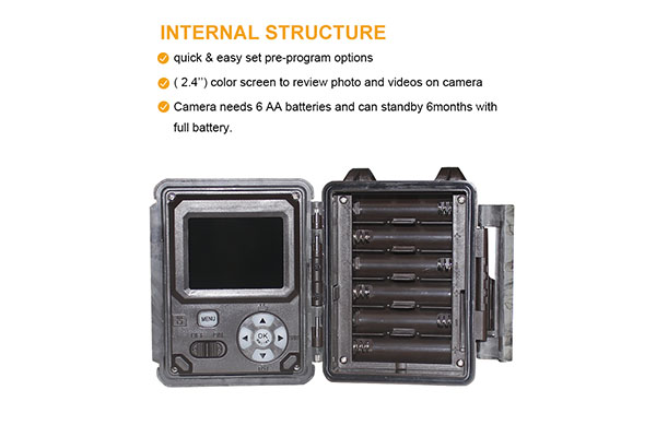 2024 Mini Wildlife Trail Camera 30MP 0.25s Speed Video Resolution Waterproof CMOS Sensor SD Memory