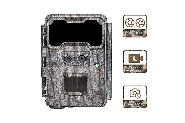 2024  30MP HD Mini Camera 0.25s Trigger Time Dual-Lens Game Cameras Weather Resistant