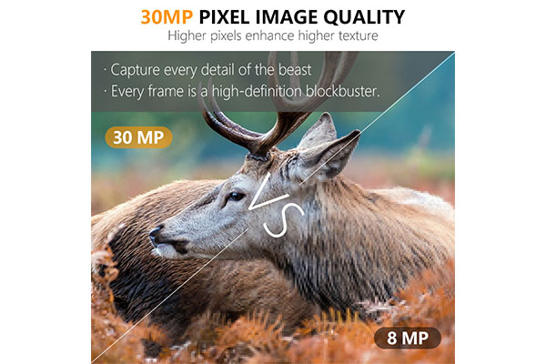 2024  30MP HD Mini Camera 0.25s Trigger Time Dual-Lens Game Cameras Weather Resistant