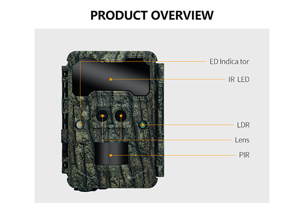 2024  30MP HD Mini Camera 0.25s Trigger Time Dual-Lens Game Cameras Weather Resistant